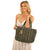 Multi Coloured Ribbed Jute Tote Dark