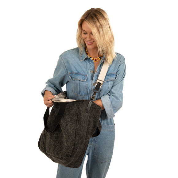 Oversized Juco Tote - Charcoal