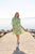 Maya Button V Neck Layer Dress By One Summer - Sage