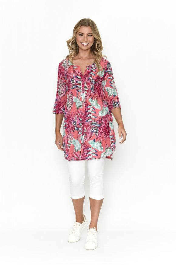 Alison Pleated Tunic Top - Print 6