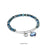 Heart Charm Bracelet - Rhodium/Blue Tones