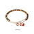Heart Charm Bracelet - Rhodium/Red Tones