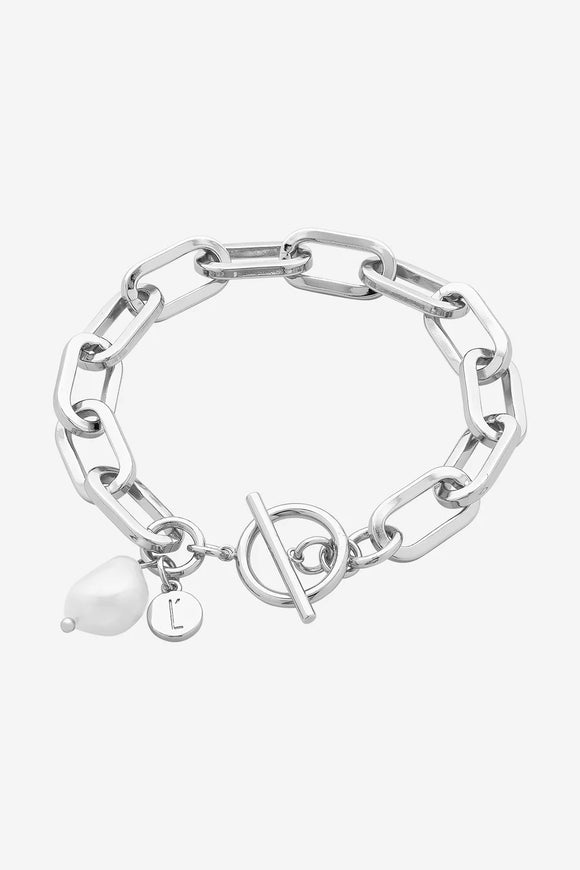 Liberte' Darcy Silver Pearl Bracelet
