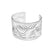 Metal Leaf Cuff Bangle - Matte Silver