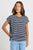 Shirley Cotton Slub Tee By Betty Basics - Navy Stripe