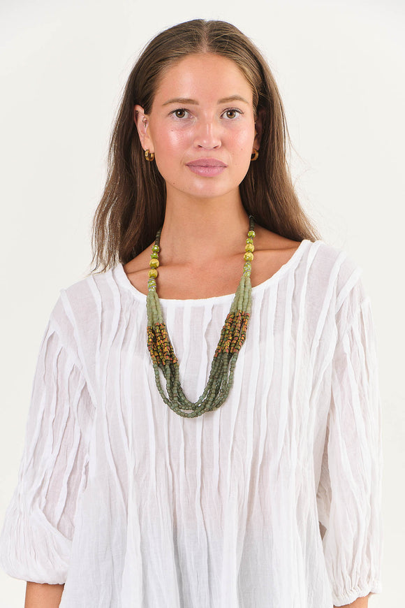 Namastai Bead Necklace - Khaki