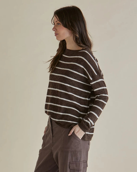Natasha Knit Top - Brown Stripe