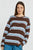 Natasha Knit Top By Betty Basics - Chocolate/Blue/Pink Stripe