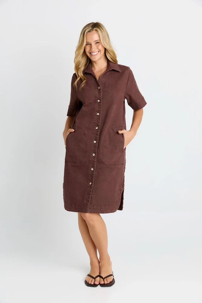 Dawson Denim Dress By Betty Basics - Chocolate