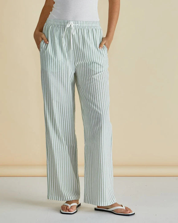 Georgie Pants - Green Stripe