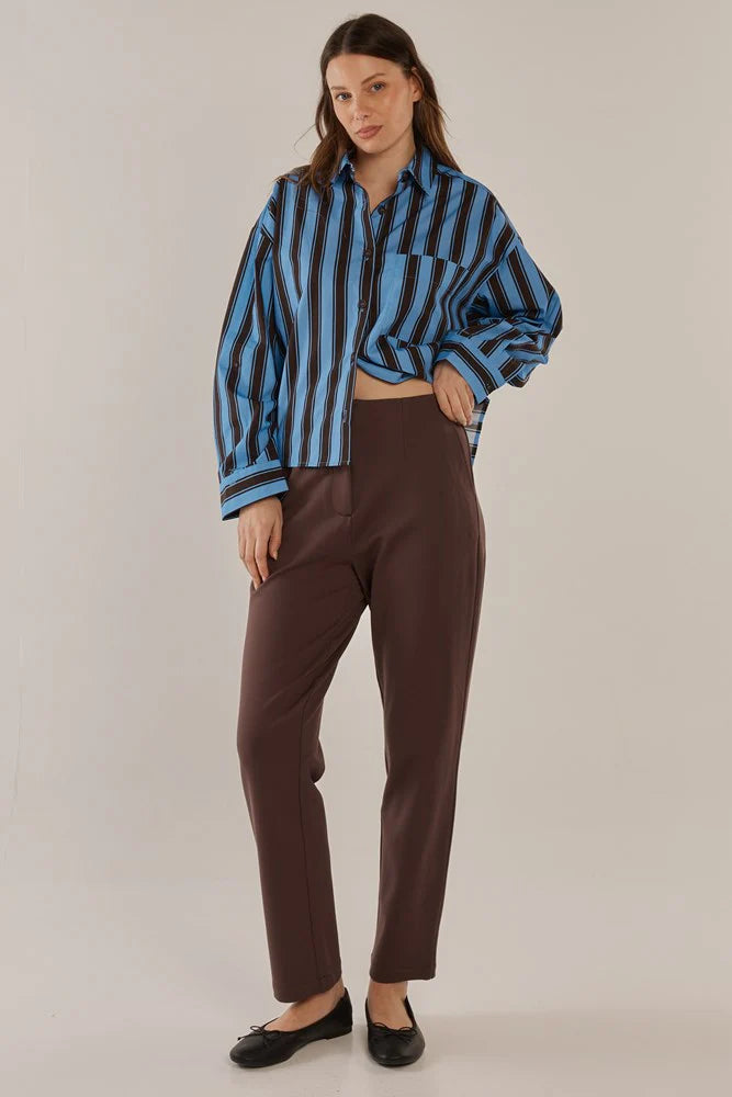 Paloma Straight Leg Pant By Betty Basics - Chocolate