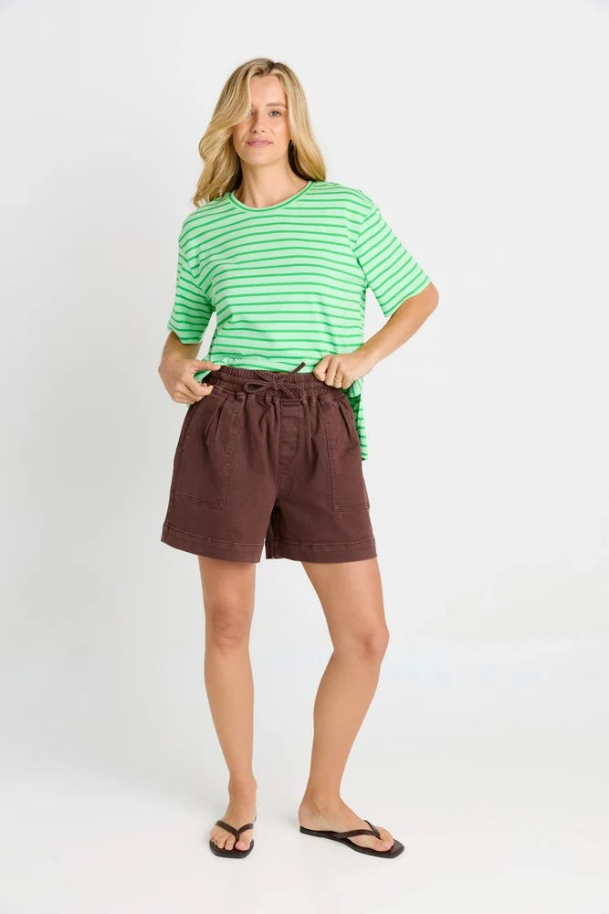 Quinn Cotton Short By Betty Basics - Chocolate
