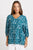 Bella Linen Blend Blouse By Betty Basics - Teal Petal Print