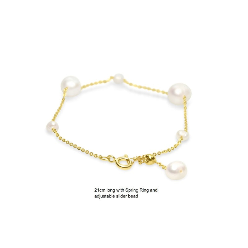 Metal Chain Freshwater Pearl Bracelet