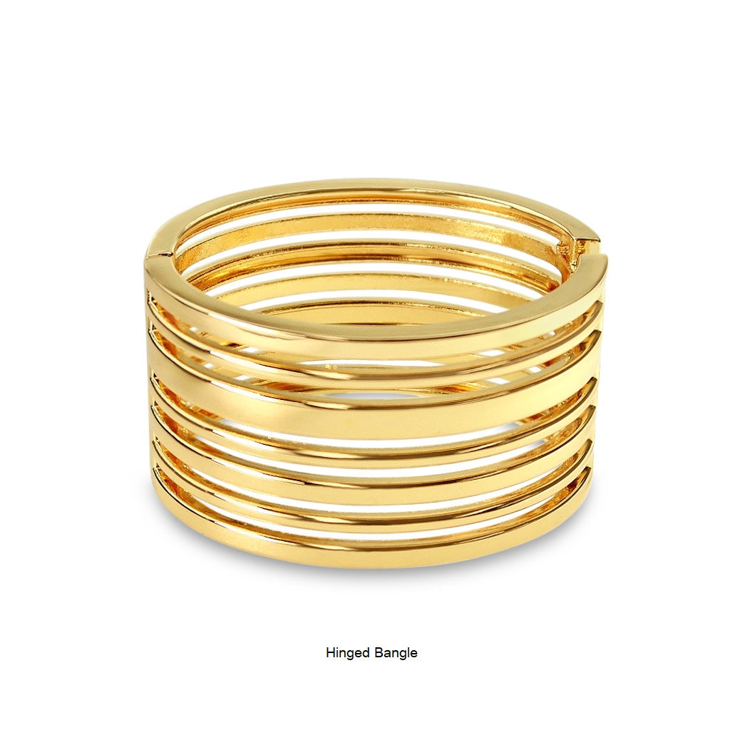 Zinc Alloy Hinged Bangle - Gold Plated