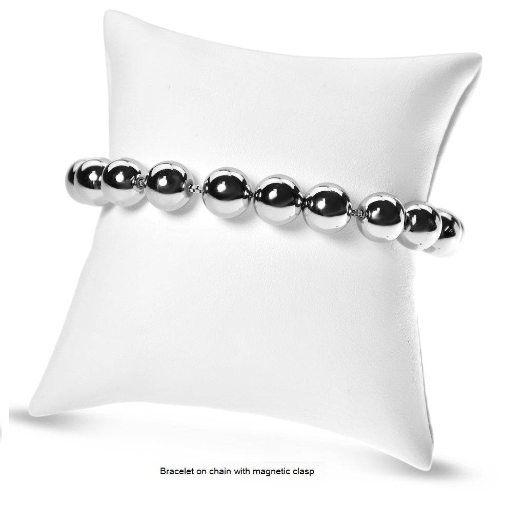 10mm Silver Bead Magnetic Bracelet