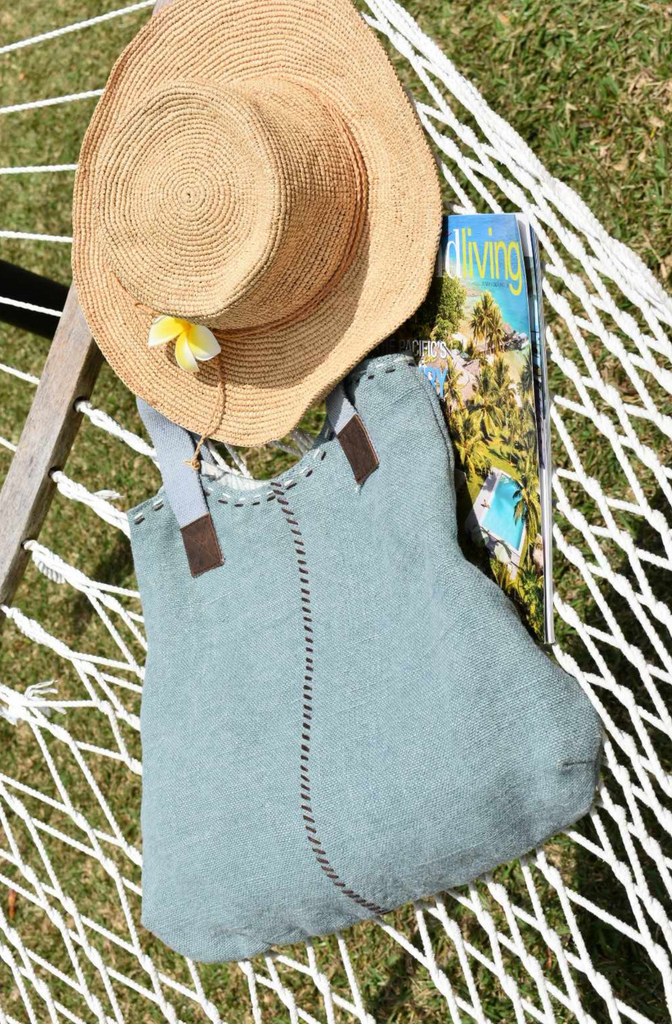 Due North Sustainable Jute Tote - Blue