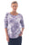 Print/Stripe Mix Long Sleeve Tee By Cafe Latte - Silver Linea
