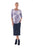 Print/Stripe Mix Long Sleeve Tee By Cafe Latte - Silver Linea