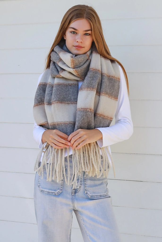 Winter Scarf - Neutral Stripe