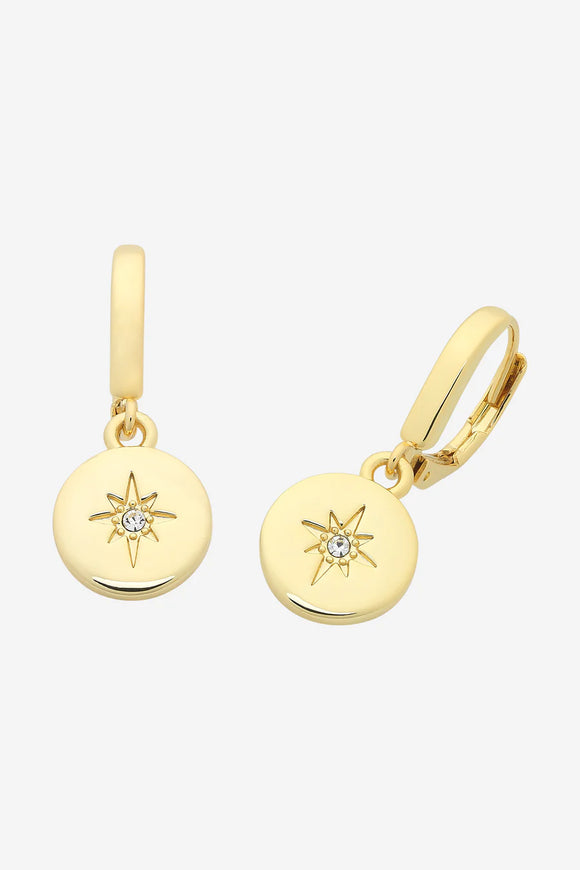 Liberte' Beck Gold Clear Earrings