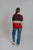 Block Stripe Pullover By Bella - Aubergine/Pumpkin
