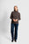 Funnel Neck Pointelle Puff Sleeve Knit  By Fields - Coffee Bean