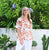 V Neck Floral Linen Top - Rust