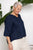 Bosa Linen Top - Navy