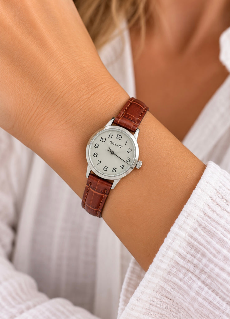 Traditional Watch - Silver / Tan