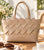 Catalina Mini Woven Panel Grip Bag - Taupe