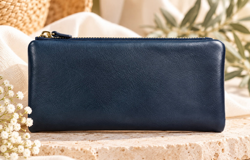Ladies Leather Wallet By Modapelle - Navy