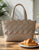 Catalina Mini Woven Panel Grip Bag - Taupe