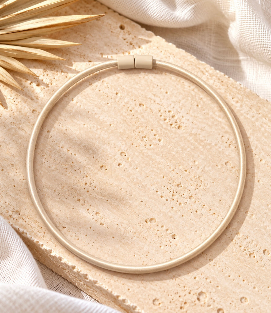 Zsiska Bliss Magnetic Closure Cord Necklace -  Cream