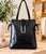 Square Flap Over Handbag - Black
