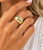 High Polished Textured Ring/Shiny Gold
