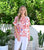 Floral Boxy Linen Top - Red