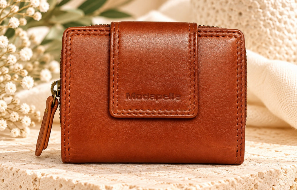 Ladies Leather Wallet By Modapelle - Cognac