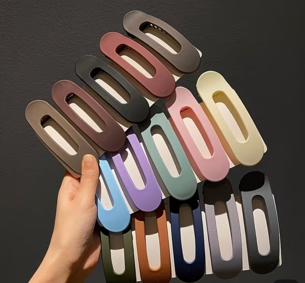 Flat Matte Hair Claw - Aqua