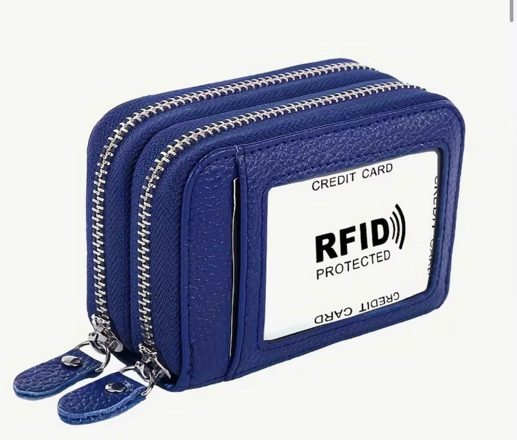 Credit Card Wallet With Small Coin Purse - Cobalt
