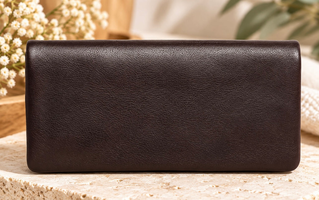 Ladies Leather Wallet By Modapelle - Dark Brown