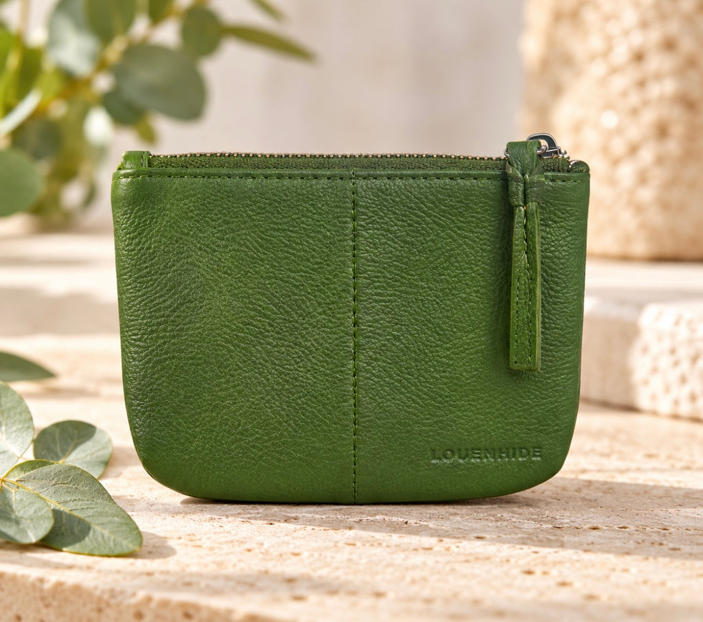 Cow Leather Coin Wallet By Modapelle - Grass