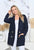 Faux Button Jacket By New U - Navy