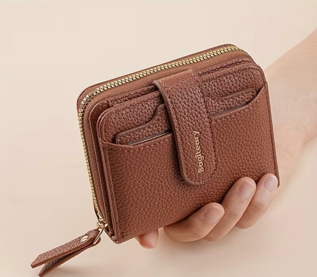 Solid Colour Wallet - Brown
