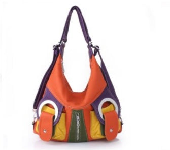 The 3 Way Handbag - Purple/Orange