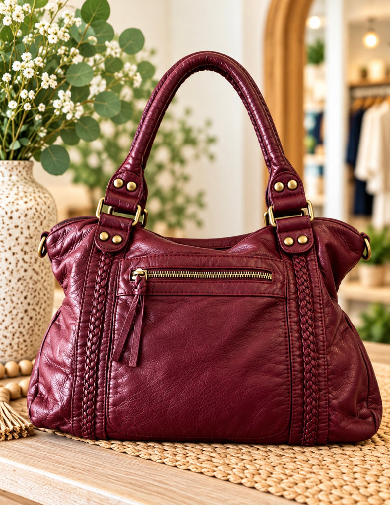 Overnight Bag / Handbag - Plum