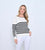 Half Stripe Cotton Jumper - White