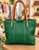 Green Handbag With Tan Contrast
