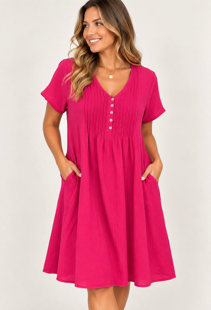Murano Dress By Renoma - Cerise