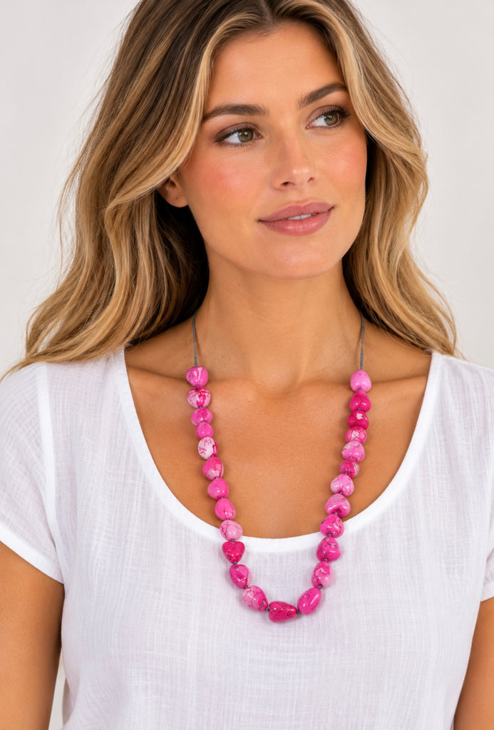 Namastai Resin Necklace - Pink